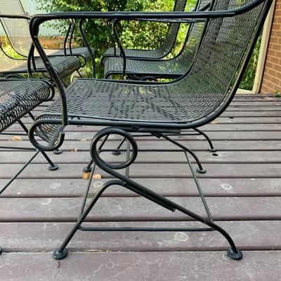 Iron Patio Table and 6 rocking chairs