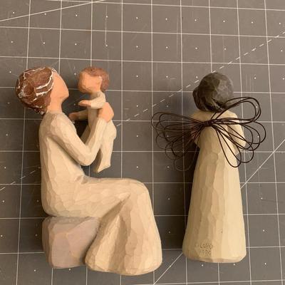 DEMDACO Willow Tree Grandmother & Willow Tree Angel of Light Figurines and shelf