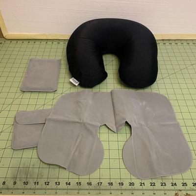 Black Squish and Grey blowup Travel Pillows