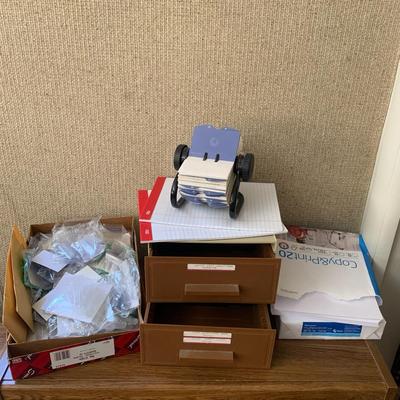 File Tab plastic pieces, Roladex, + Misc. office supplies