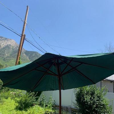 Green Umbrella + White Stand Insert (table sold separately)