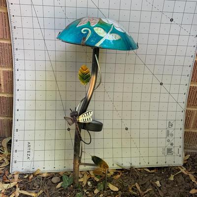 Regal Art &Gift Solar Mushroom Stake Dragonfly Garden DÃ©cor