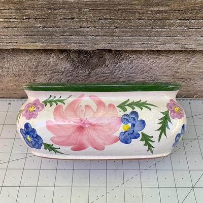 Vintage Printed Flower Pot