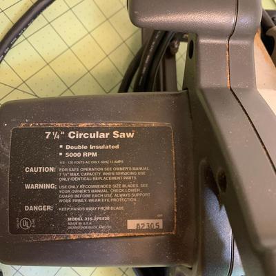Vintage Sears Craftsman 7-1/4" Circular Saw Double Insulated w/ Case & Manual