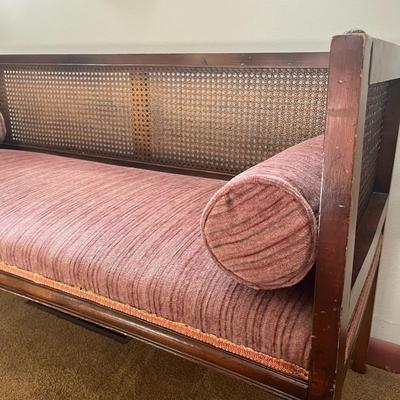 Cane-Back Settee Bench Loveseat