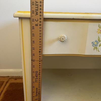 White Large Nightstand Side End Table