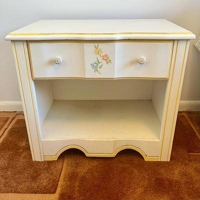 White Large Nightstand Side End Table