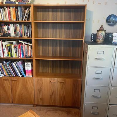 Teak bookcase 1 of 2 (right side) *Possibly danish or made in Denmark. No markings found (35.5x12.5x76 tall)