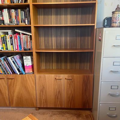 Teak bookcase 1 of 2 (right side) *Possibly danish or made in Denmark. No markings found (35.5x12.5x76 tall)