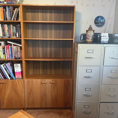 Teak bookcase 1 of 2 (right side) *Possibly danish or made in Denmark. No markings found (35.5x12.5x76 tall)