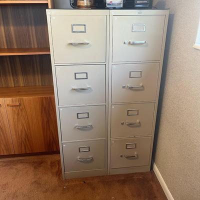 2 Cream/Tan Fire Proof File Cabinets