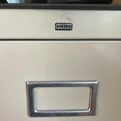 2 Cream/Tan Fire Proof File Cabinets