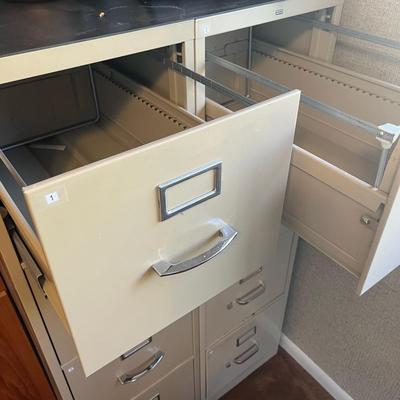 2 Cream/Tan Fire Proof File Cabinets