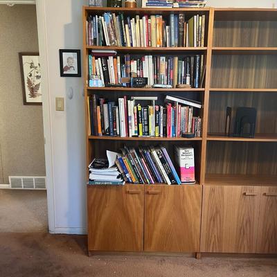 Teak bookcase 2 of 2 (left side) *Possibly danish or made in Denmark. No markings found (35.5x12.5x76 tall)