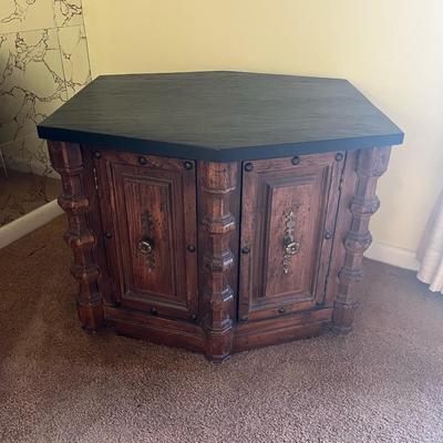 Hexagonal Accent Storage End Table