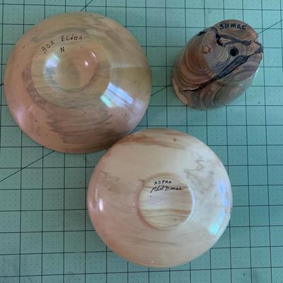 Aspen, Boxelder, Sumac Hand made wooden bowls