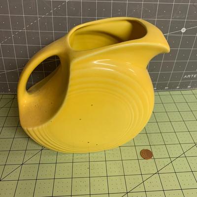 Fiesta Ware Yellow Small Juice Pitcher Bullseye Water Disc