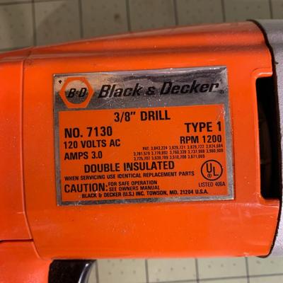 Black & Decker 3/8" Drill 7180 Variable Speed Double Insulated
