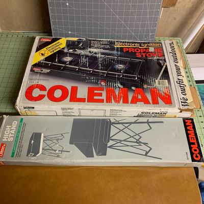 Coleman Electronic Ignition Propane Stove + high stand