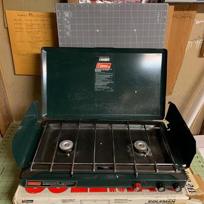 Coleman Electronic Ignition Propane Stove + high stand