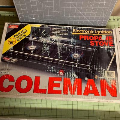 Coleman Electronic Ignition Propane Stove + high stand