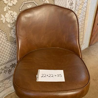 Retro Leather Bar Stool | lodge supper club furniture | mid-century high top chair