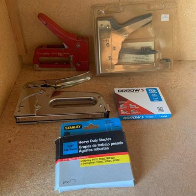 3 Staple Guns with Heavy Duty Staples