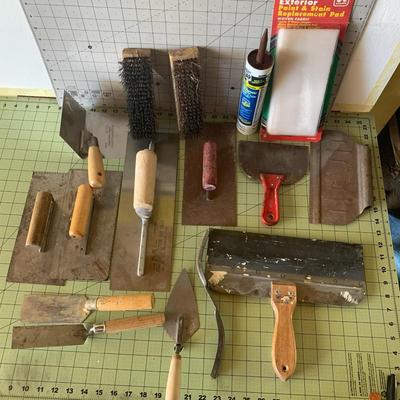Trowels, scrapers and misc tools.