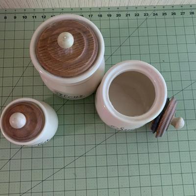 Tea Flour Sugar Kitchen Storage jars White