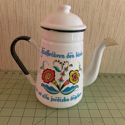 Coffee Pot Scandinavian Flower Design