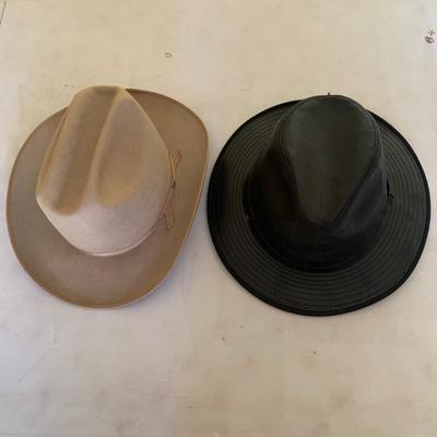 2 Hats (One is JW Hats) Classical Wide Brim Fedora Cowboy Hat