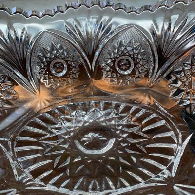Vintage  American Brilliant Cut Glass oblong serving piece