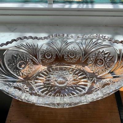 Vintage  American Brilliant Cut Glass oblong serving piece