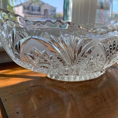Vintage  American Brilliant Cut Glass oblong serving piece