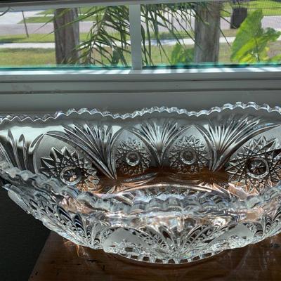 Vintage  American Brilliant Cut Glass oblong serving piece