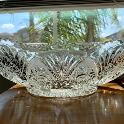 Vintage  American Brilliant Cut Glass oblong serving piece
