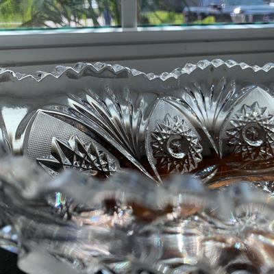 Vintage  American Brilliant Cut Glass oblong serving piece
