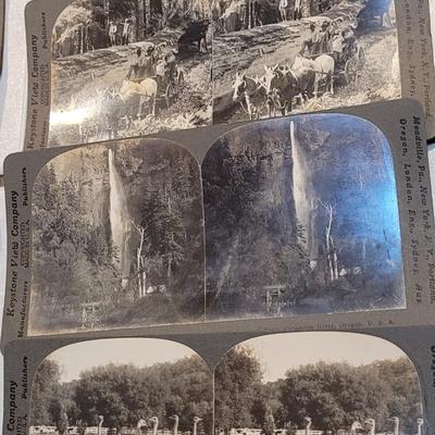 Antique Stereograph Viewer, Many Cards and Cabinet Box