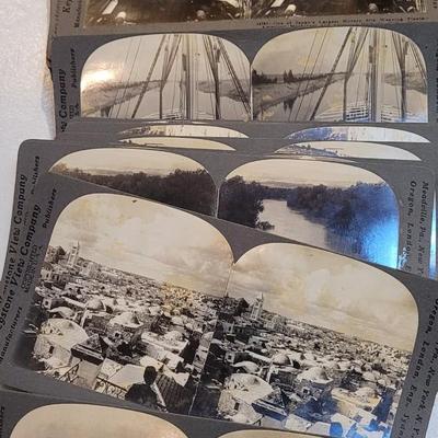 Antique Stereograph Viewer, Many Cards and Cabinet Box