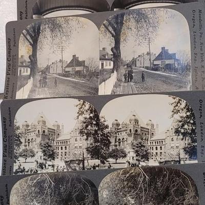 Antique Stereograph Viewer, Many Cards and Cabinet Box