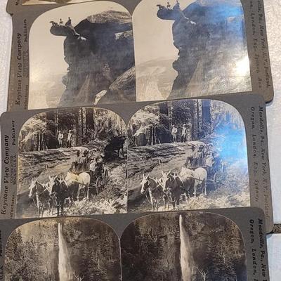 Antique Stereograph Viewer, Many Cards and Cabinet Box