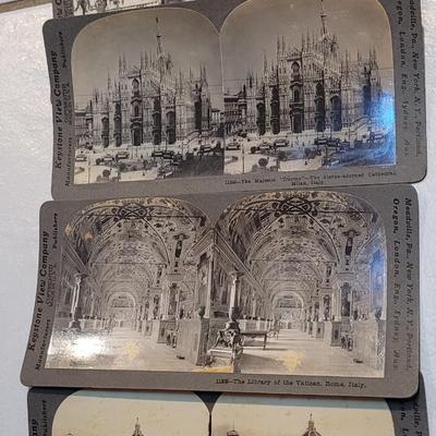 Antique Stereograph Viewer, Many Cards and Cabinet Box