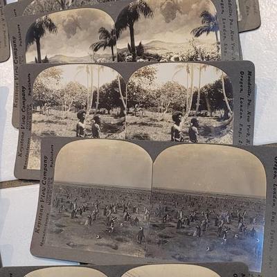 Antique Stereograph Viewer, Many Cards and Cabinet Box