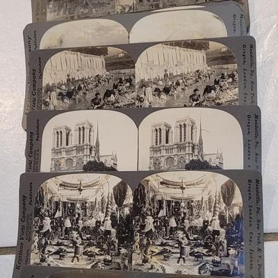 Antique Stereograph Viewer, Many Cards and Cabinet Box