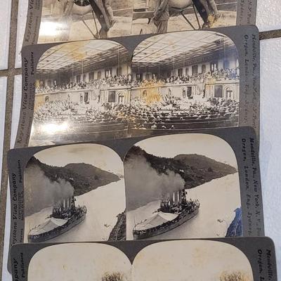 Antique Stereograph Viewer, Many Cards and Cabinet Box