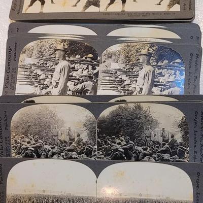 Antique Stereograph Viewer, Many Cards and Cabinet Box