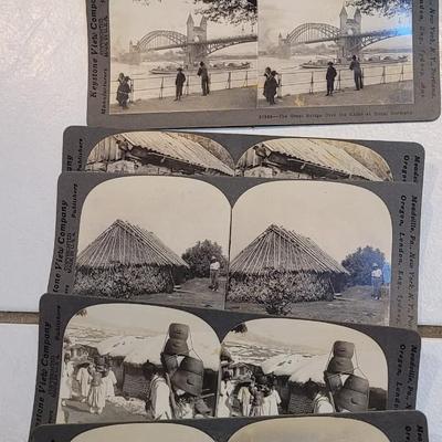 Antique Stereograph Viewer, Many Cards and Cabinet Box