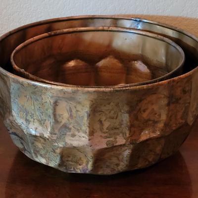 (2) Copper Nesting Bowls