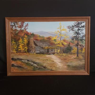 Barn Quilt Picture and Signed Martha Wurst Painting (GR-KD)