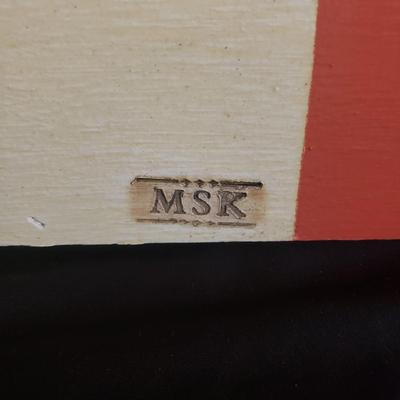 Barn Quilt Picture and Signed Martha Wurst Painting (GR-KD)